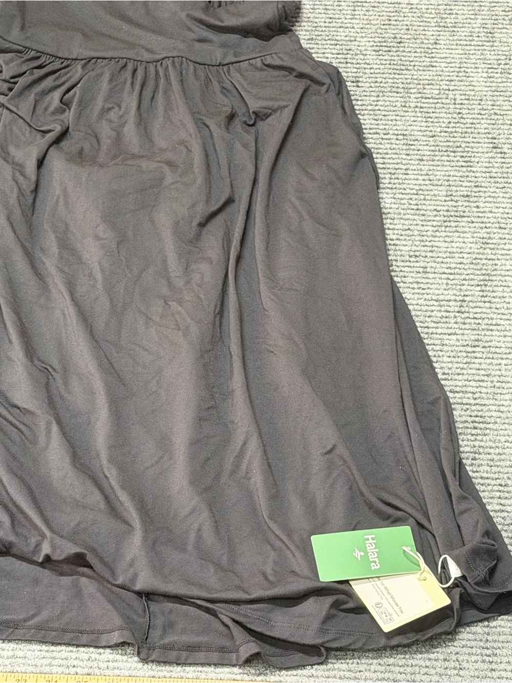 HALARA Black Short-Sleeve Midi Dress with Elastic Waist nwt - Picture 2 of 8